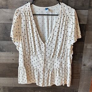 Old Navy Polka Dot peplum top